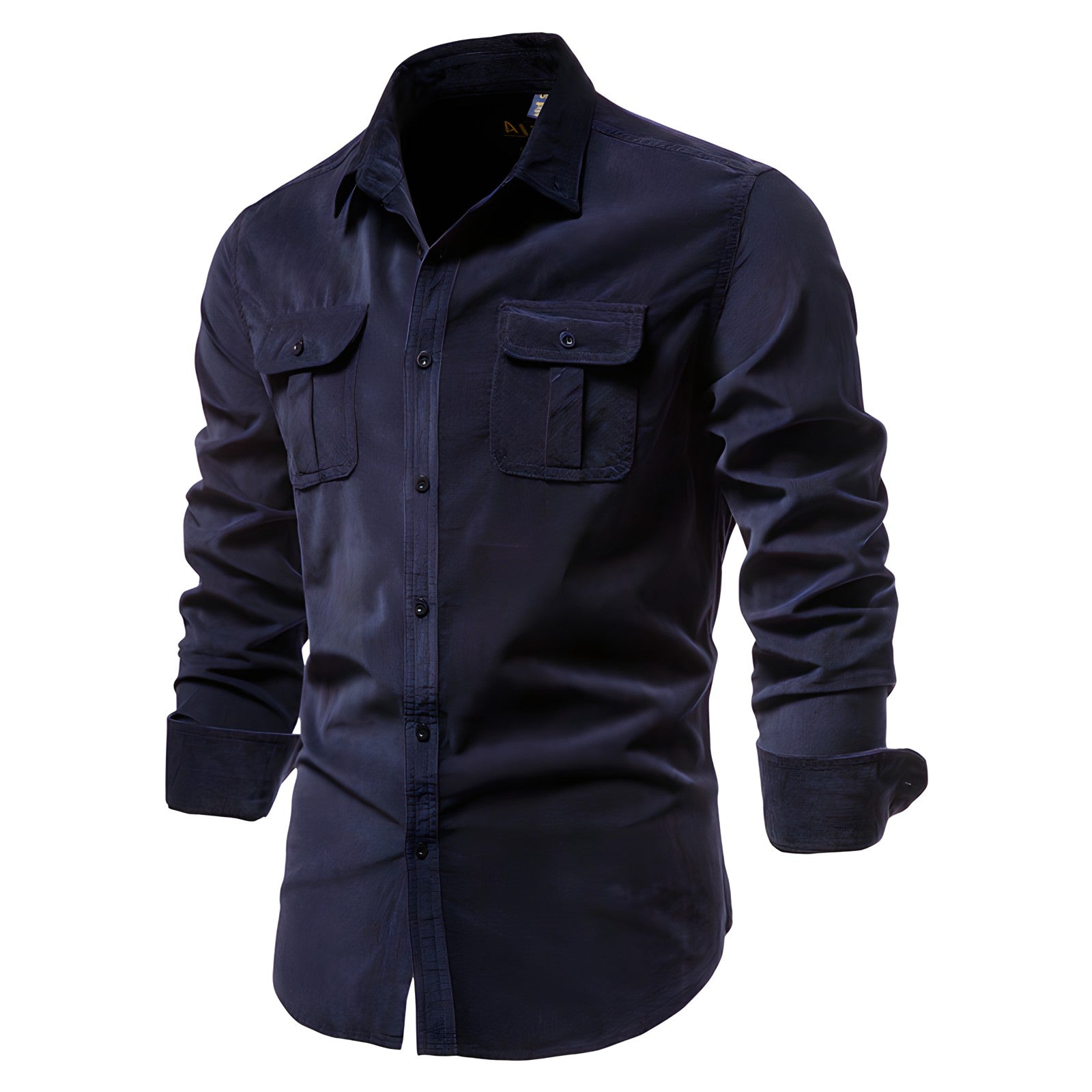 Ansel - Men's Long-Sleeve Casual Shirt with Snap-Front Closure