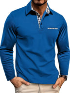 Arthur - Men's Long-Sleeve Polo with Contrast Accents