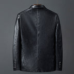 Arthur - Men's Two-Button Leather Blazer with Notch Lapels