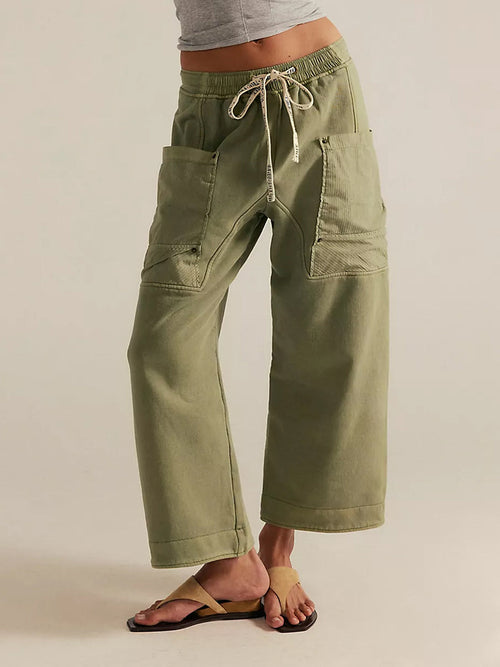 Athena - Women's Relaxed Cargo Pants with Drawstring Waist