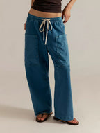 Athena - Women's Relaxed Cargo Pants with Drawstring Waist