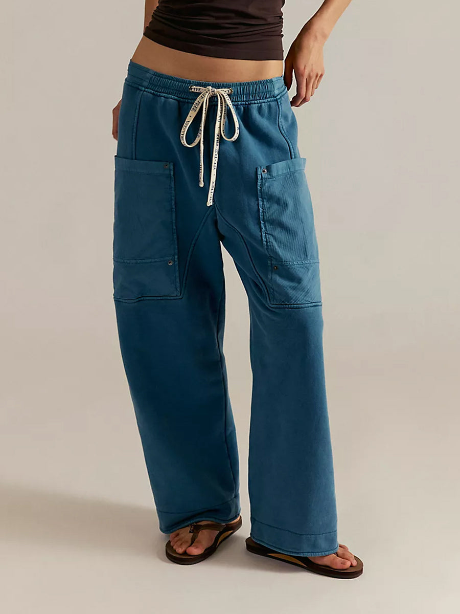 Athena - Women's Relaxed Cargo Pants with Drawstring Waist