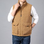 Axel - Men's Quilted Corduroy Vest with Utility Pockets