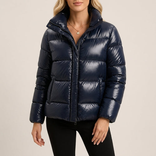 Beatrice - Women's High-Gloss Puffer Jacket with Quilted Channels
