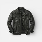 Bentley - Men's Leather Biker Jacket with Zip Front