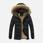 Brandon - Men's Quilted Parka with Faux Fur Hood