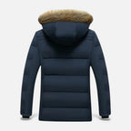 Brandon - Men's Quilted Parka with Faux Fur Hood