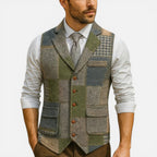 Braxton - Men's Wool-Blend Patchwork Vest