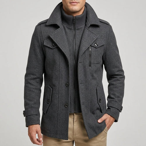 Brennan - Men's Notch-Collar Wool-Blend Coat