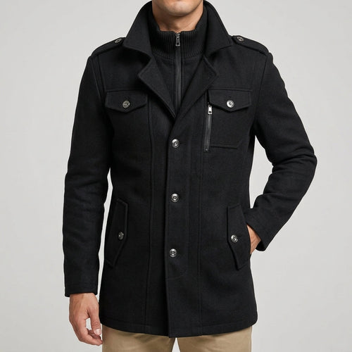Brennan - Men's Notch-Collar Wool-Blend Coat