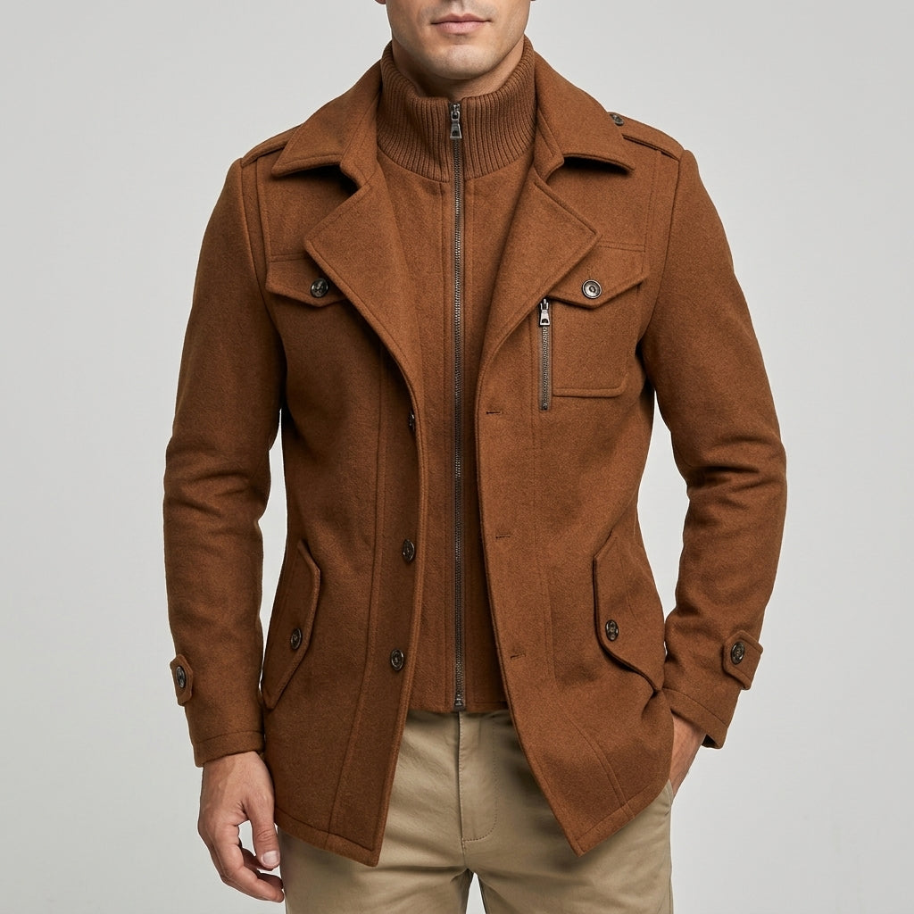 Brennan - Men's Notch-Collar Wool-Blend Coat