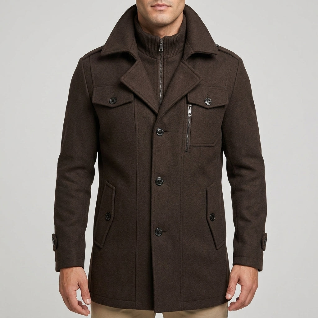 Brennan - Men's Notch-Collar Wool-Blend Coat