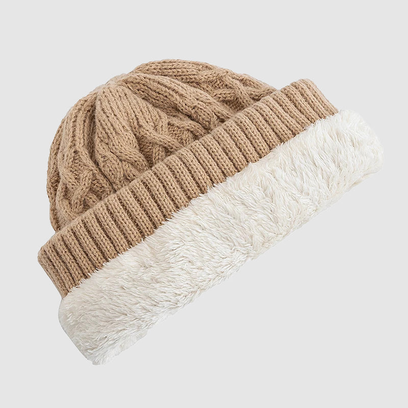 Brenner - Unisex Ribbed Beanie with Sherpa-Lined Interior
