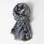 Brooklyn - Women's Woven Jacquard Scarf with Fringe