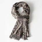 Brooklyn - Women's Woven Jacquard Scarf with Fringe