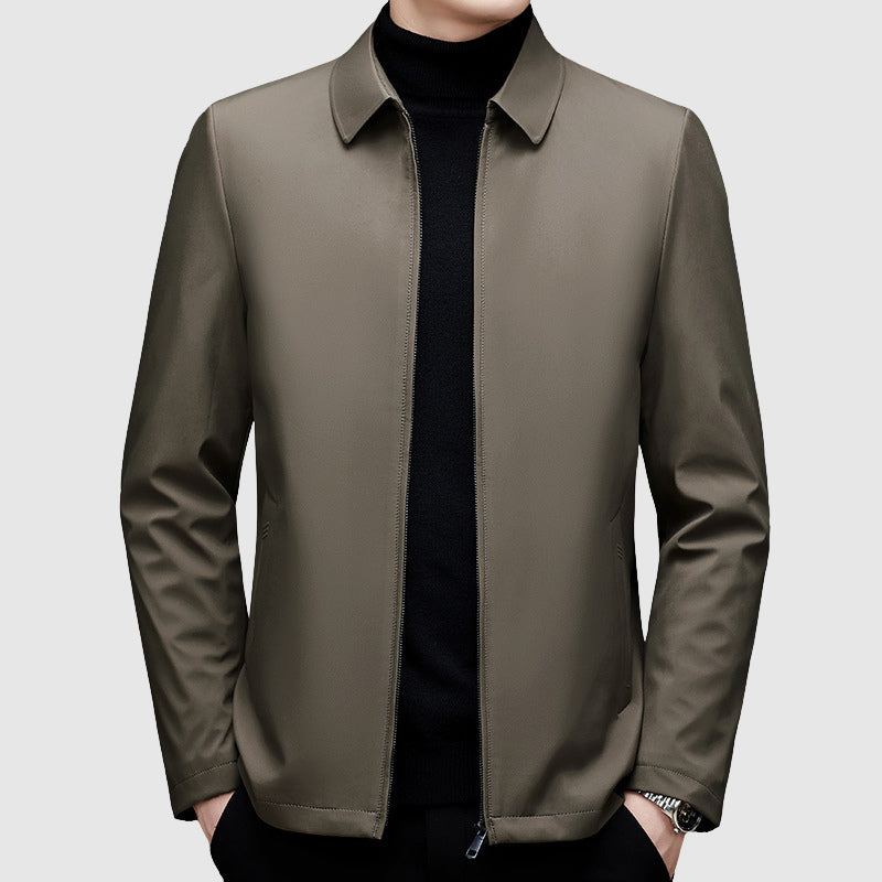 Caleb - Men's Collared Down Jacket with Zip Closure