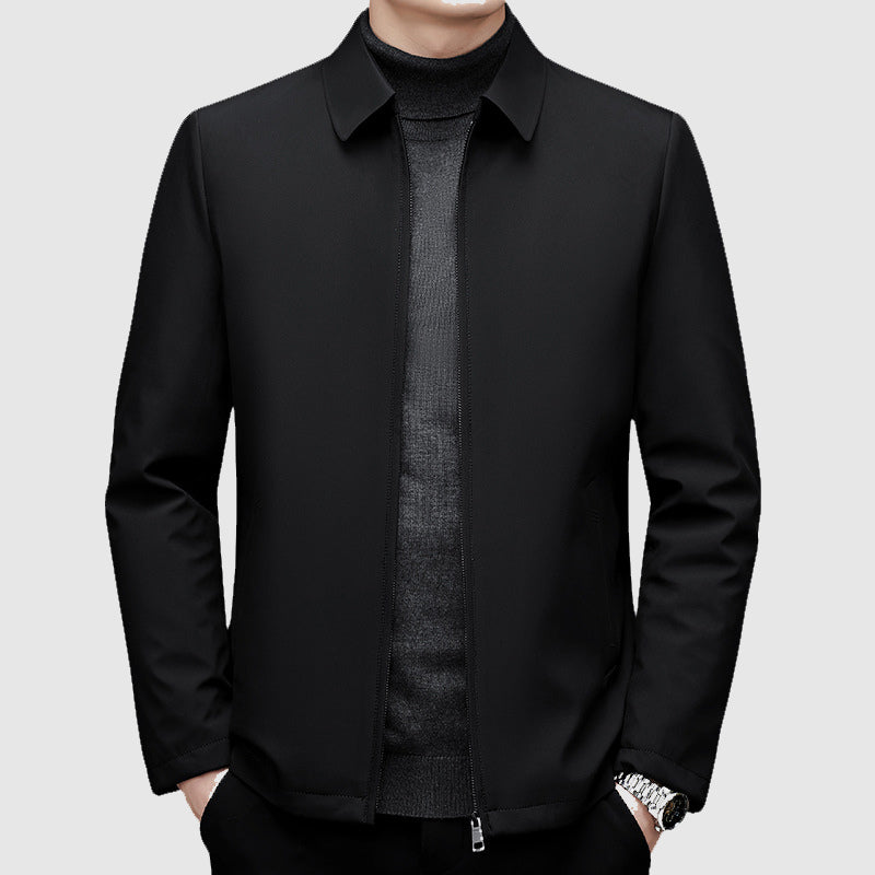 Caleb - Men's Collared Down Jacket with Zip Closure