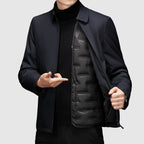 Caleb - Men's Collared Down Jacket with Zip Closure