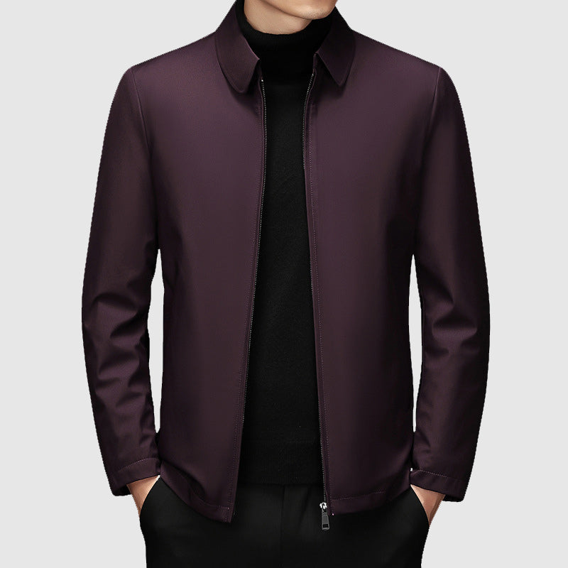 Caleb - Men's Collared Down Jacket with Zip Closure