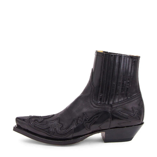 Callum - Men's Embroidered Western Ankle Boots