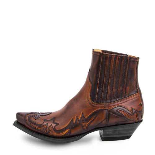 Callum - Men's Embroidered Western Ankle Boots
