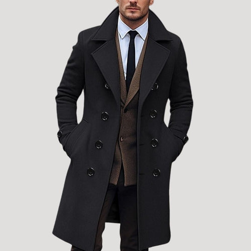 Casper - Men's Double-Breasted Notch-Lapel Overcoat