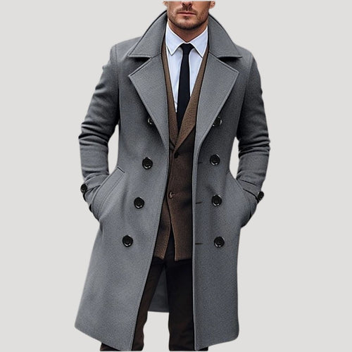 Casper - Men's Double-Breasted Notch-Lapel Overcoat