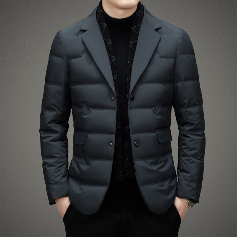 Casper - Men's Puffer Blazer with Notch Lapels