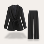 Cassandra - Women's Tie-Waist Blazer and Wide-Leg Trousers Set