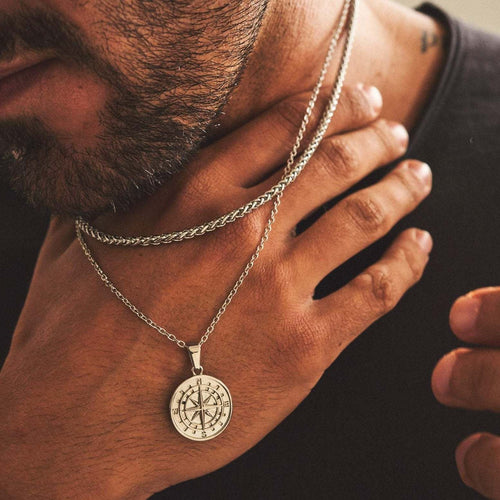 Cassian - Men's Nautical Compass Pendant Necklace