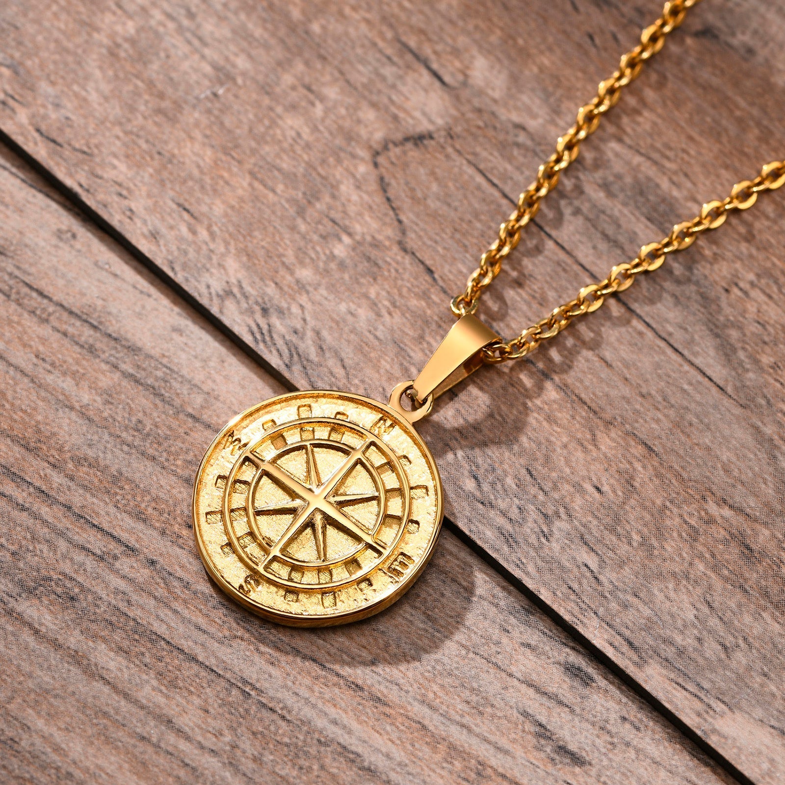Cassian - Men's Nautical Compass Pendant Necklace
