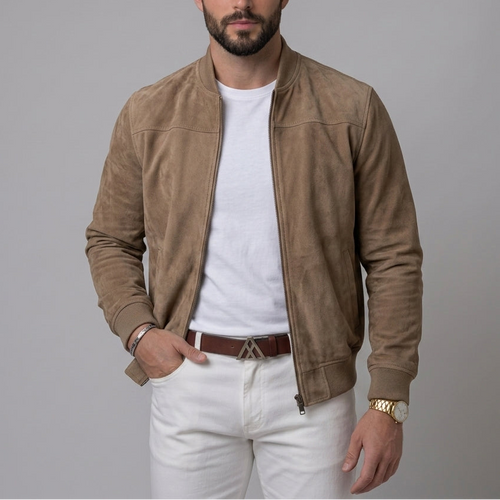 Cavell - Men's Suede-Look Bomber Jacket