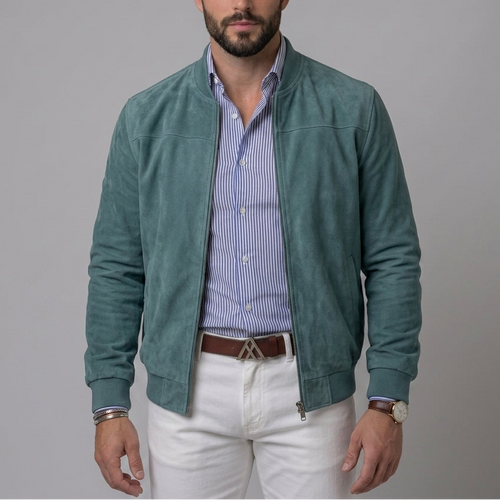 Cavell - Men's Suede-Look Bomber Jacket