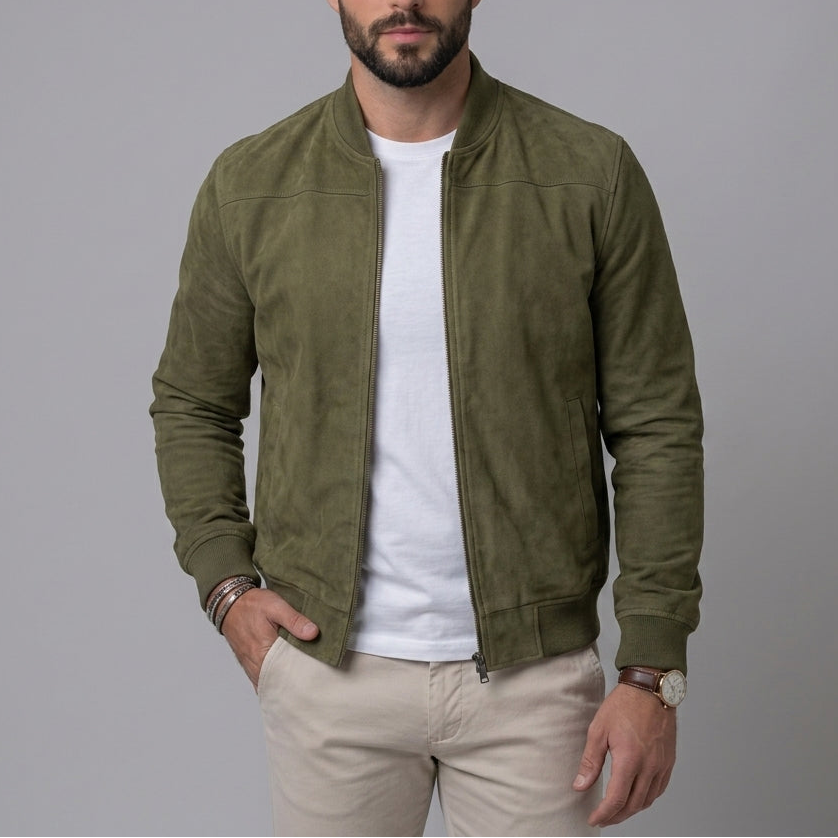 Cavell - Men's Suede-Look Bomber Jacket