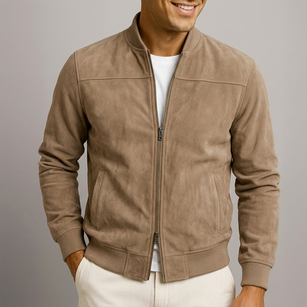 Cavell - Men's Suede-Look Bomber Jacket