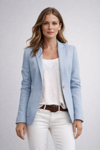 Cecilia - Women's Notched-Lapel Single-Button Blazer