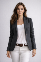 Cecilia - Women's Notched-Lapel Single-Button Blazer