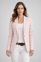 Cecilia - Women's Notched-Lapel Single-Button Blazer
