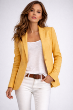 Cecilia - Women's Notched-Lapel Single-Button Blazer