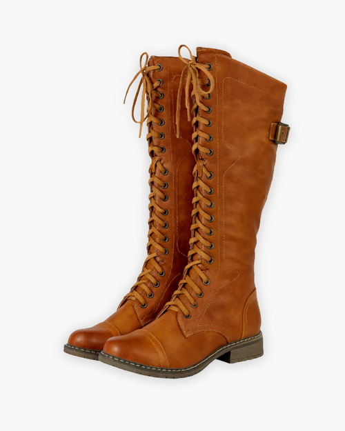 Celeste - Women's Lace-Up Knee-High Combat Boot