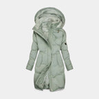 Claire - Women's Long Puffer Coat with Sherpa Lining
