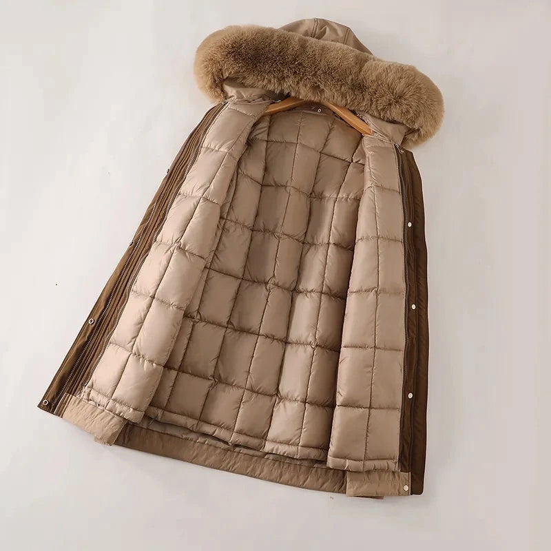 Coleen - Women's Faux Fur Hooded Long Puffer Parka