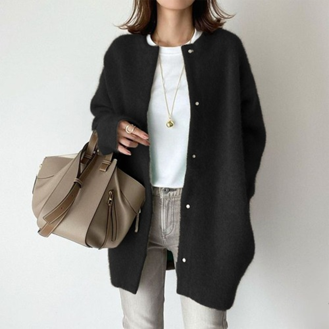 Colette - Women's Open-Front Cardigan with Pearl Buttons