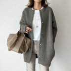 Colette - Women's Open-Front Cardigan with Pearl Buttons