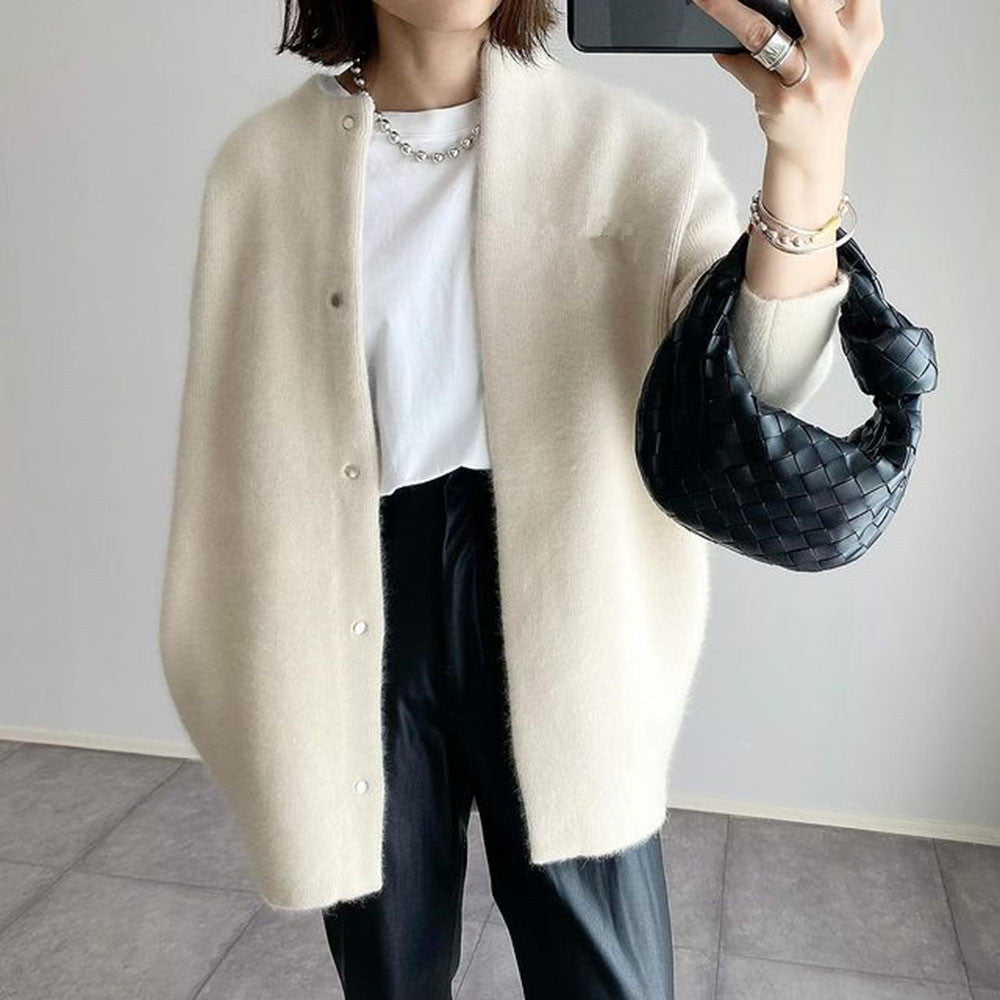 Colette - Women's Open-Front Cardigan with Pearl Buttons