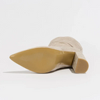 Constance - Women's Gathered Block-Heel Boots