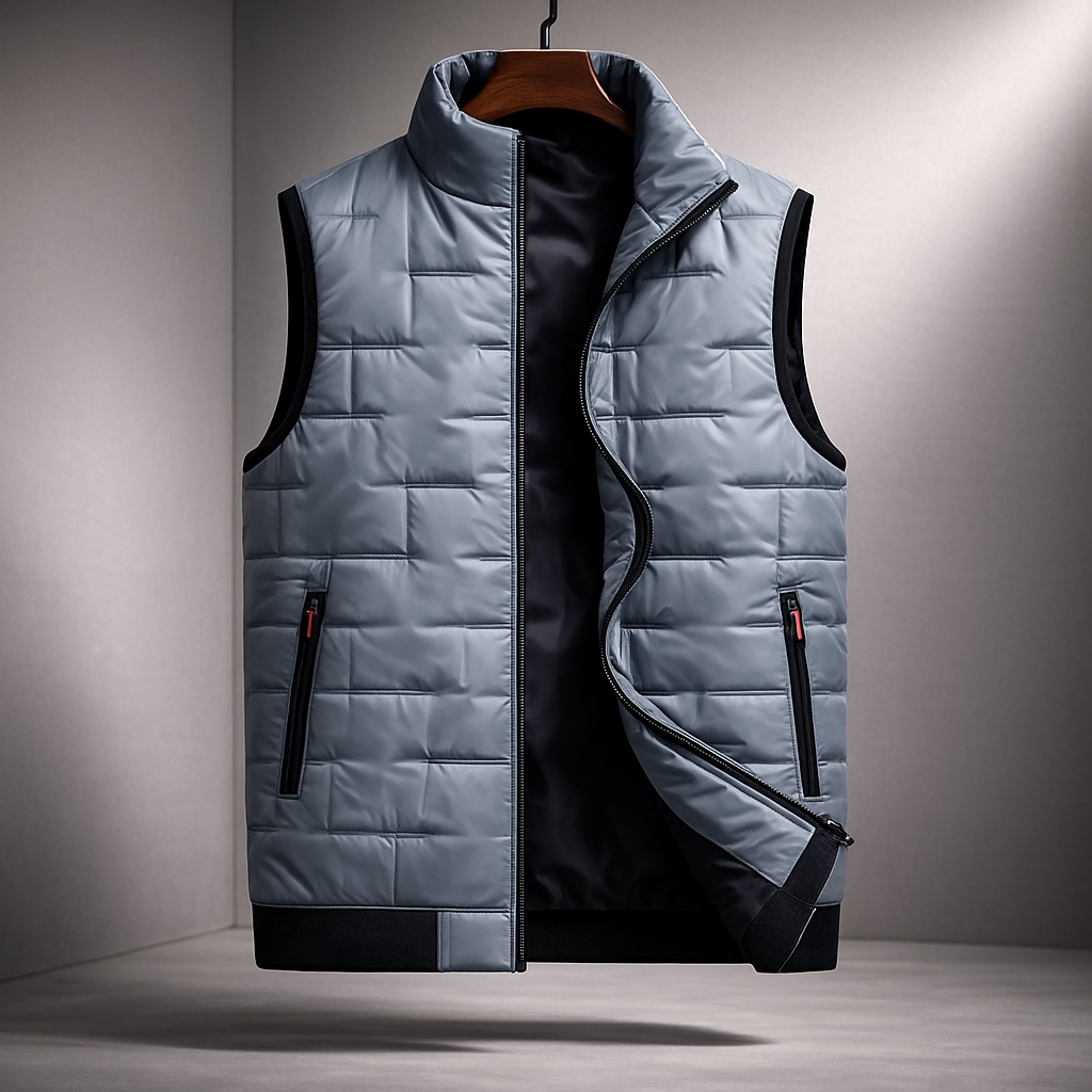 Cooper - Men's Padded Puffer Vest with Stand Collar