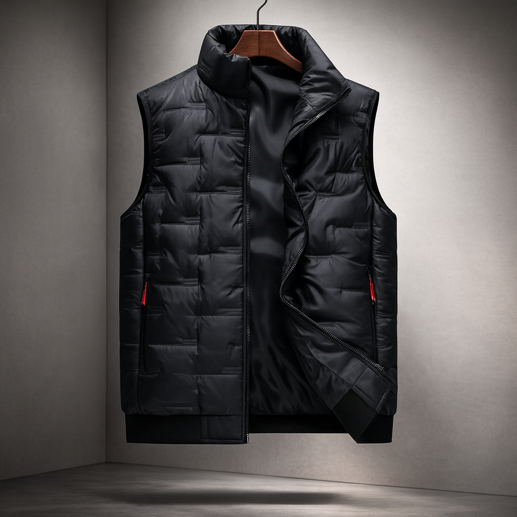 Cooper - Men's Padded Puffer Vest with Stand Collar