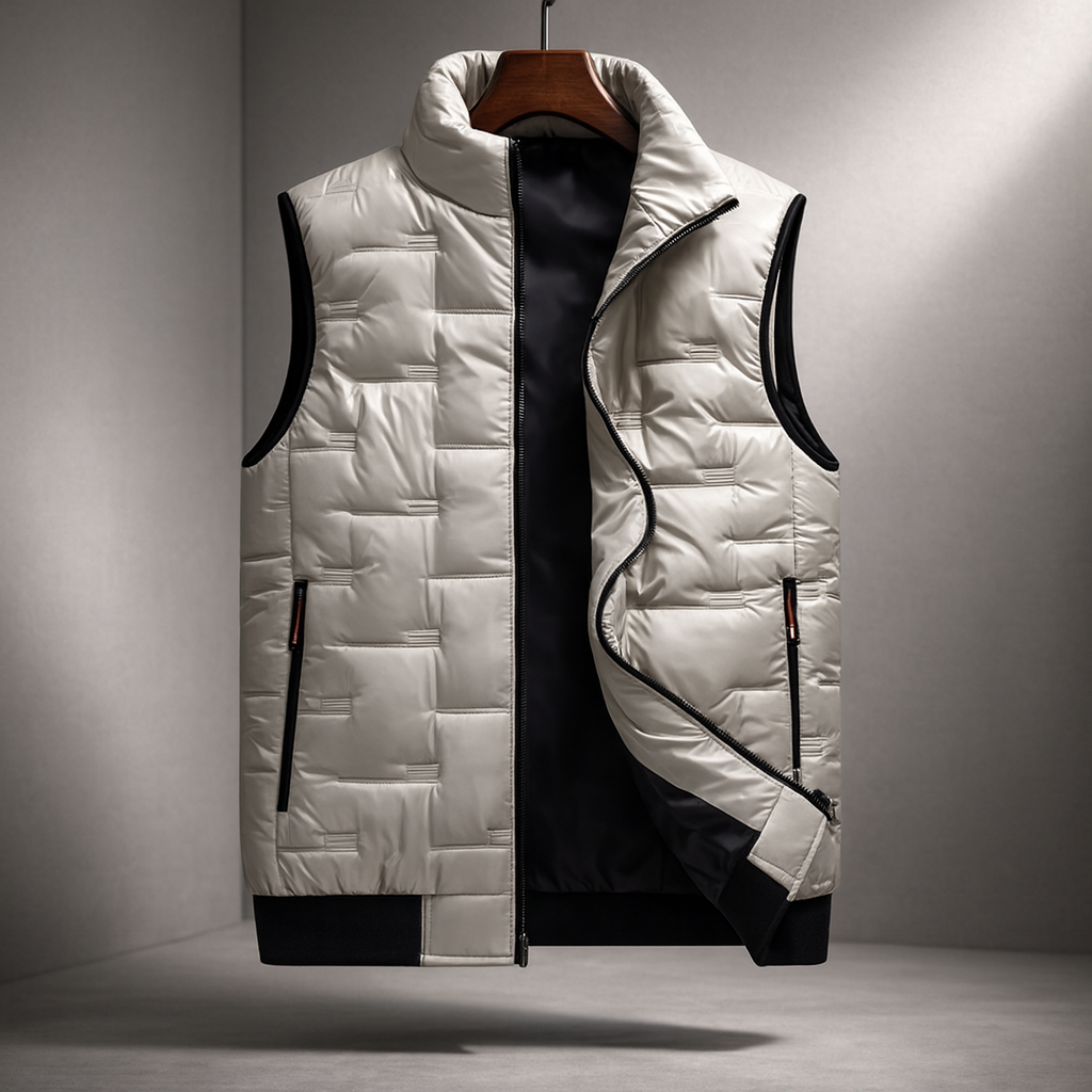 Cooper - Men's Padded Puffer Vest with Stand Collar