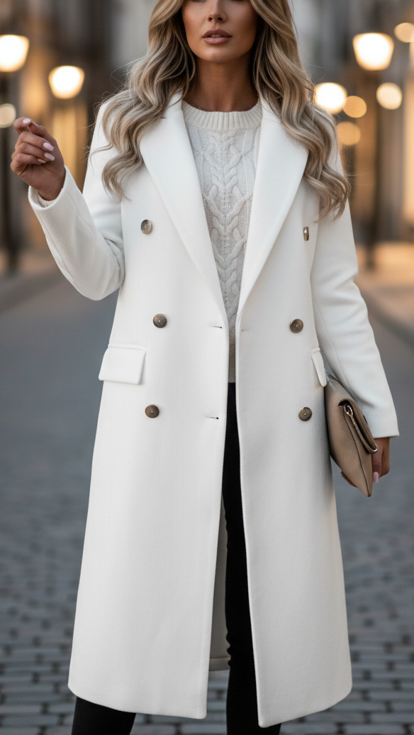 Cordelia - Women's Double-Breasted Longline Coat